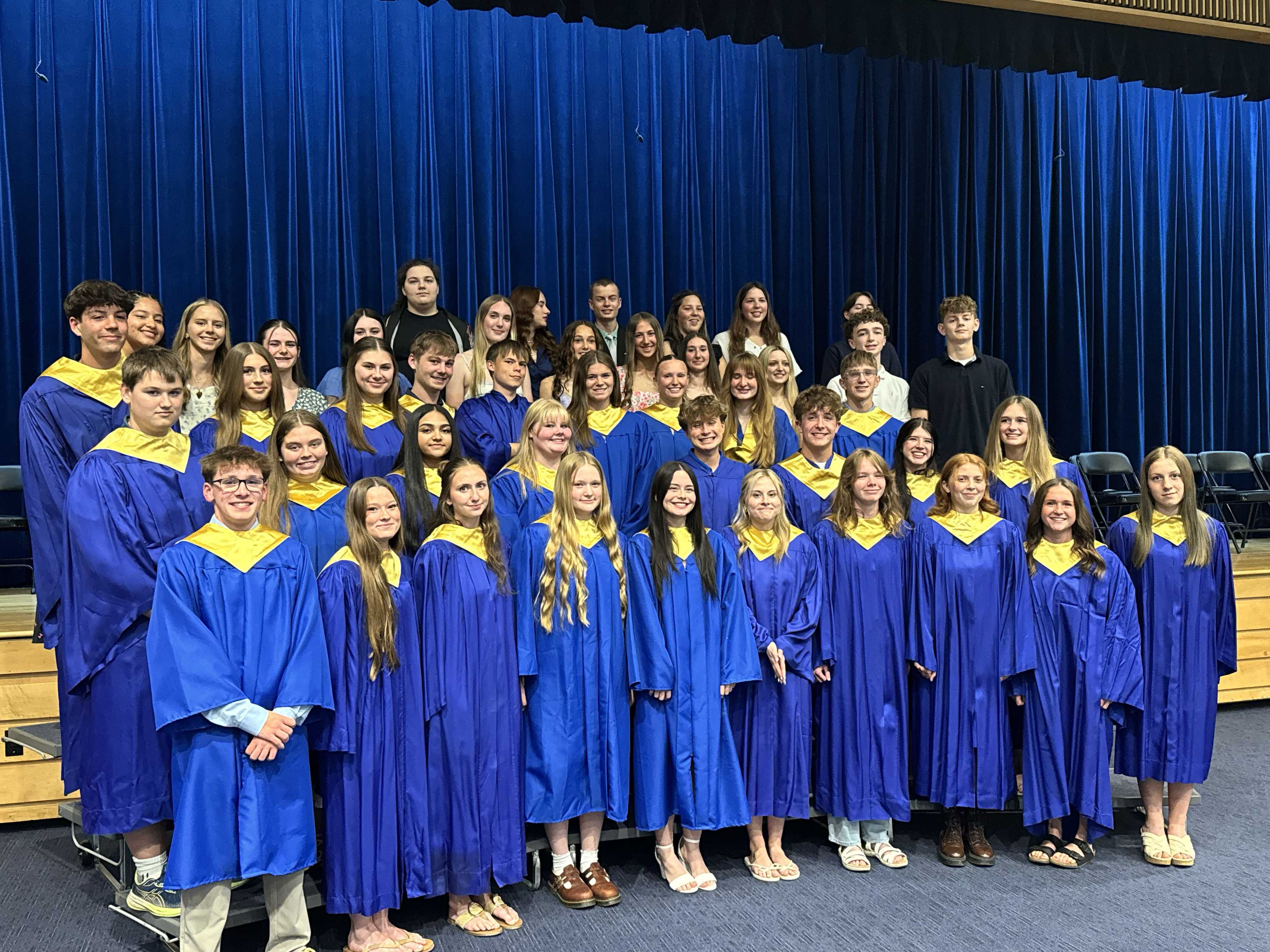 NHS Members in blue gowns